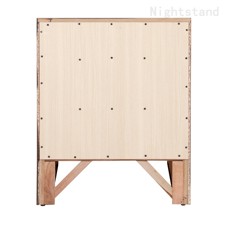 Table de chevet moderne, table de chevet d'intérieur avec tiroirs de rangement, Cerisier