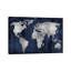 The World - Silver On Blue by Russell Brennan - Print on Canvas-42161314-101336052