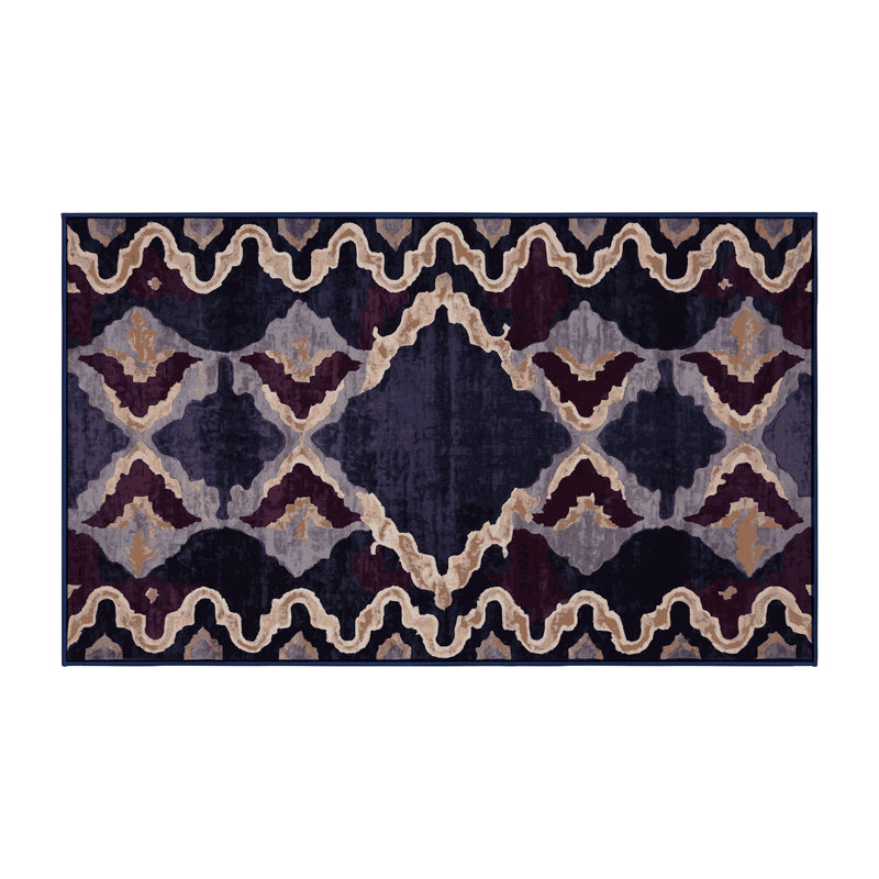 Tapis mauve soyeux et moelleux, Rectangle 4 pi x 6 pi