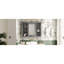 Armoire murale de salle de bain avec miroir, 35 po x 27,5 po, gris, poignée rétro, style moderne encastré, tablettes réglables