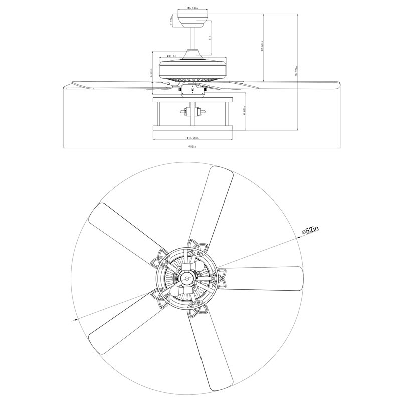 Leonard 52'' Ceiling Fan with Light Kit