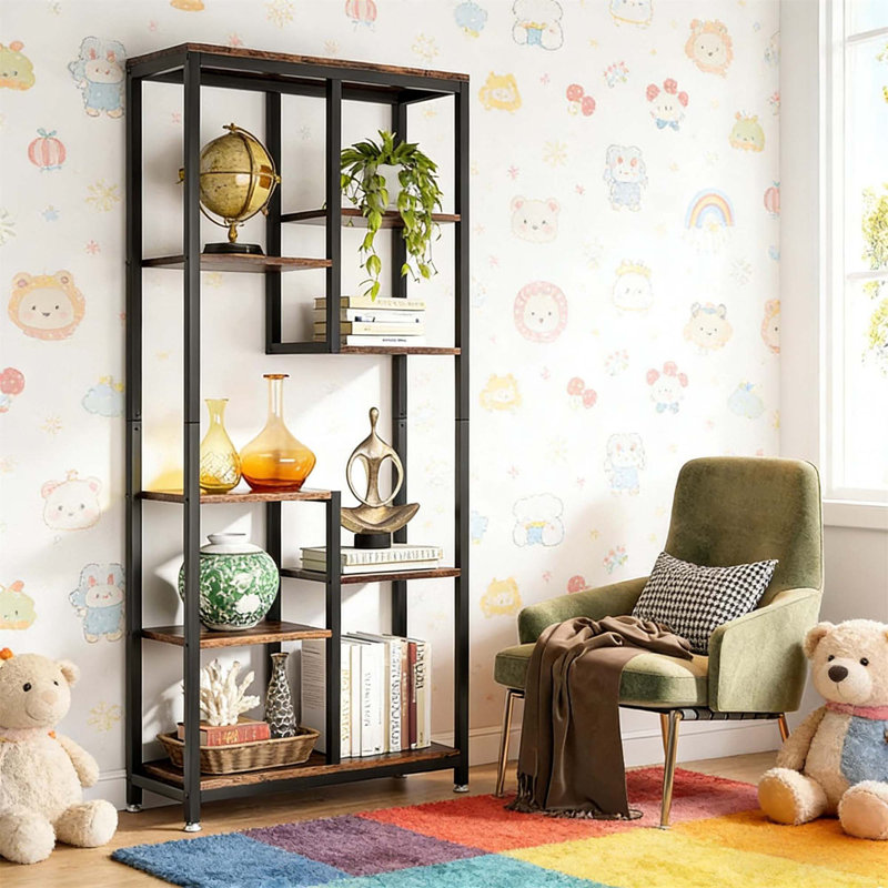 Open Display Rack,Farmhouse Bookshelf,Versatile Storage Bookcase