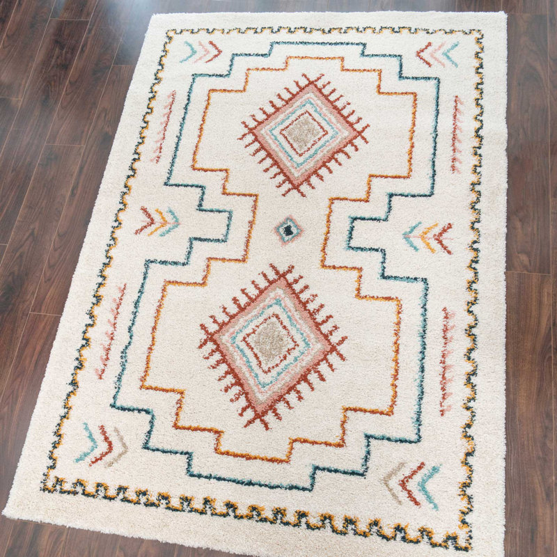 Donan Southwestern Shag Area Rug, Rectangle 120 x 170cm