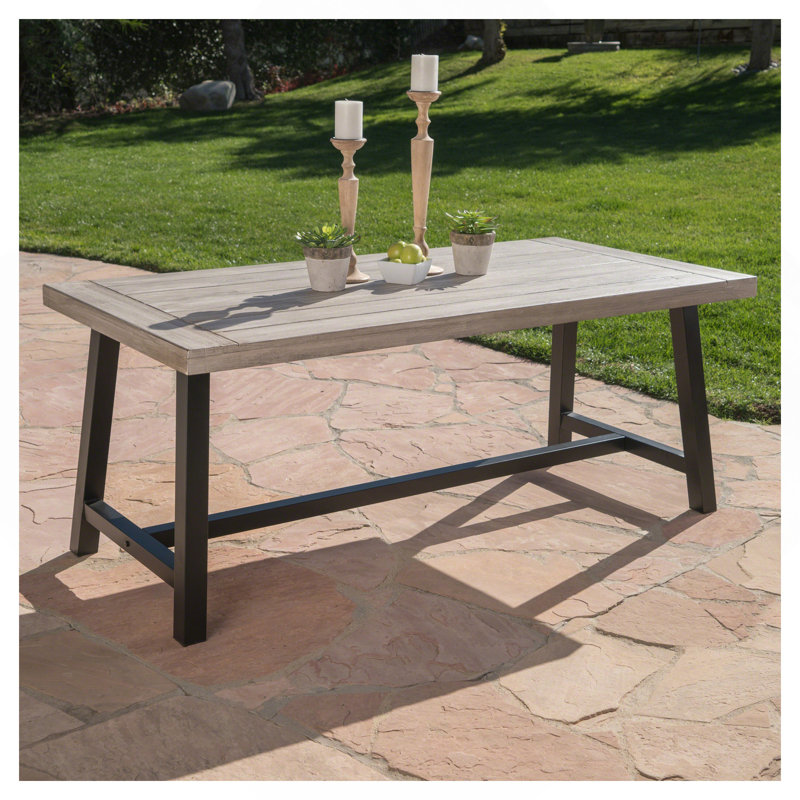 Rectangular Outdoor Dining Table ,, Black, Gray