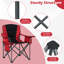 Oversized Red Camping Chair Portable Folding Chair Outdoor Padded Chair w/ Cup Holder & Carrying Bag-129223571