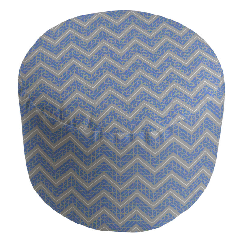 Upholstered Pouf, Dark Blue