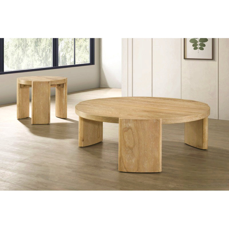 Table basse ronde de 40 pouces en bois flotté Keplers, table de salon moderne