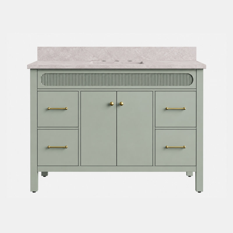 Meuble-lavabo l 48 po x P 21 po Selvaro, Verre de mer, 48, Velisse plume
