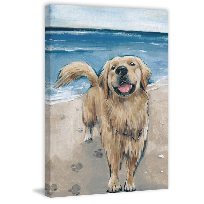 Happy Doggie by Parvez Taj - Wrapped Canvas Painting, 30 cm H x 20 cm W x 4 cm D