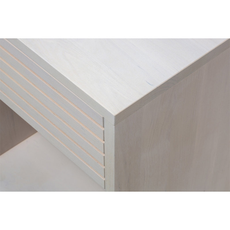 Table de chevet scandinave en bois massif avec 1 tiroir - Bois franc blanc