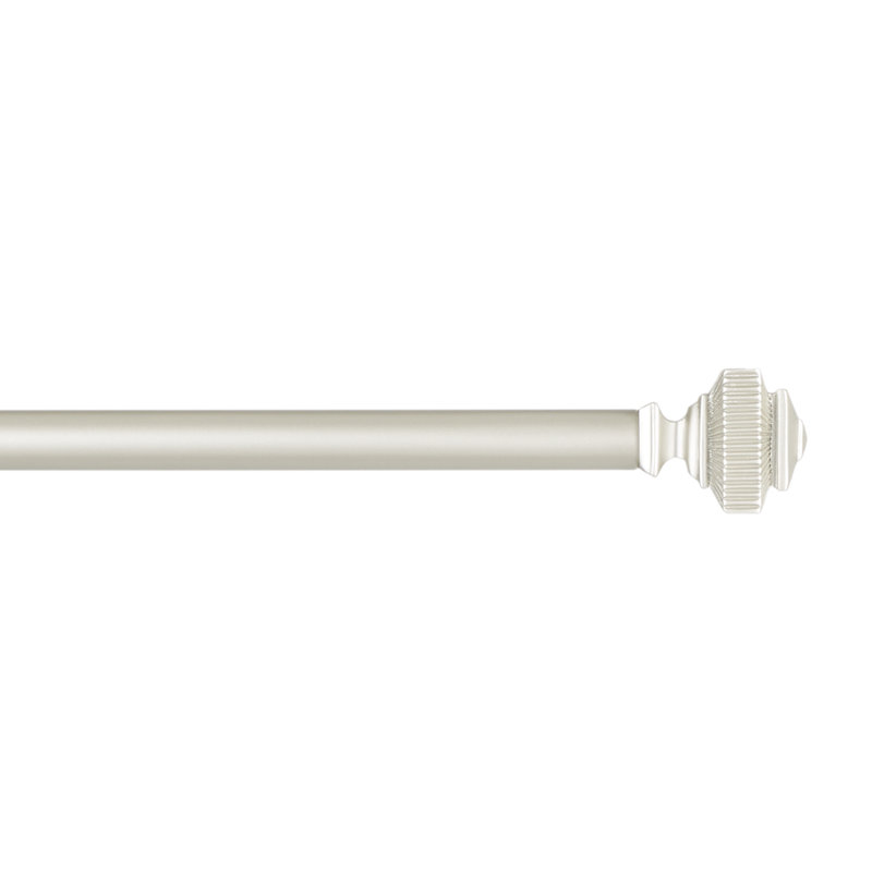 Tringle à rideaux simple réglable en fer de 36 po à 72 po 1 po, Nickel mat