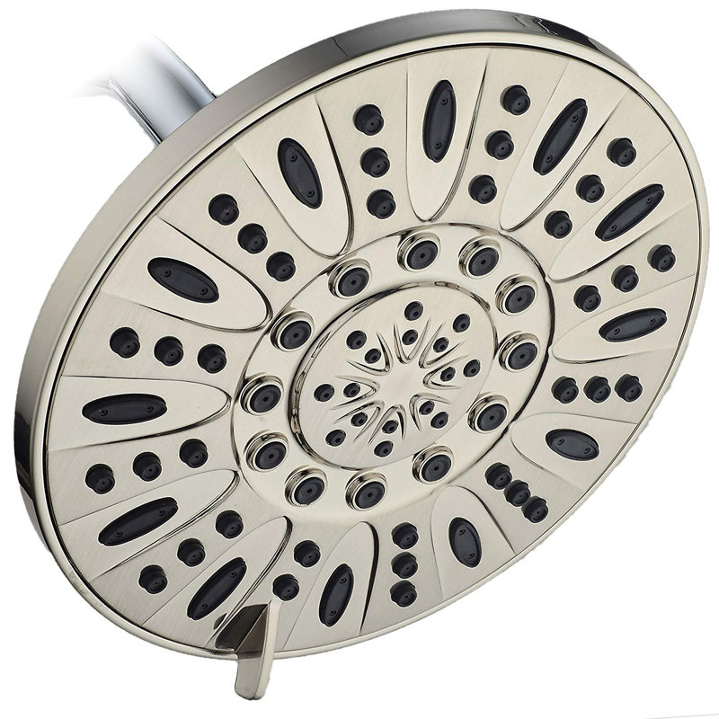 Pomme de douche à pression multiple réglable en pression, Nickel brossé