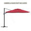 11FT Square Cantilever Patio Umbrella With LED Light (Without Umbrella Base)