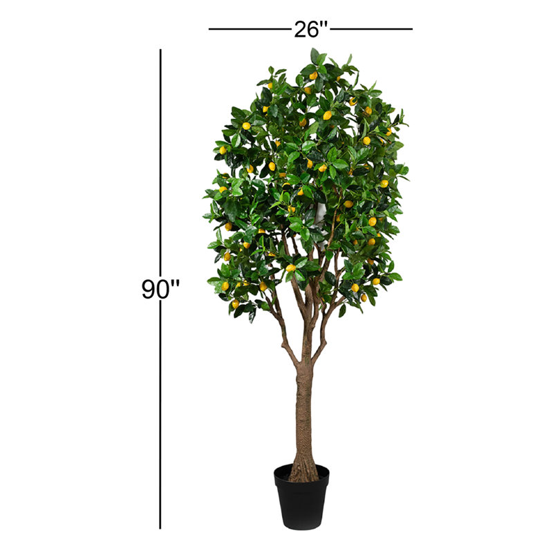 Arbre à citron artificiel 90 po en pot