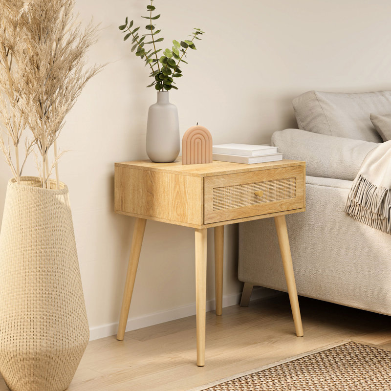 48cm W Manufactured Wood Bedside Table
