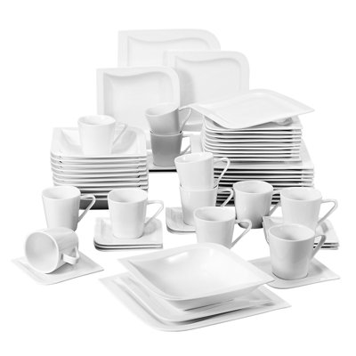 Elvira 60 Piece Porcelain China Dinnerware Set - Service for 12