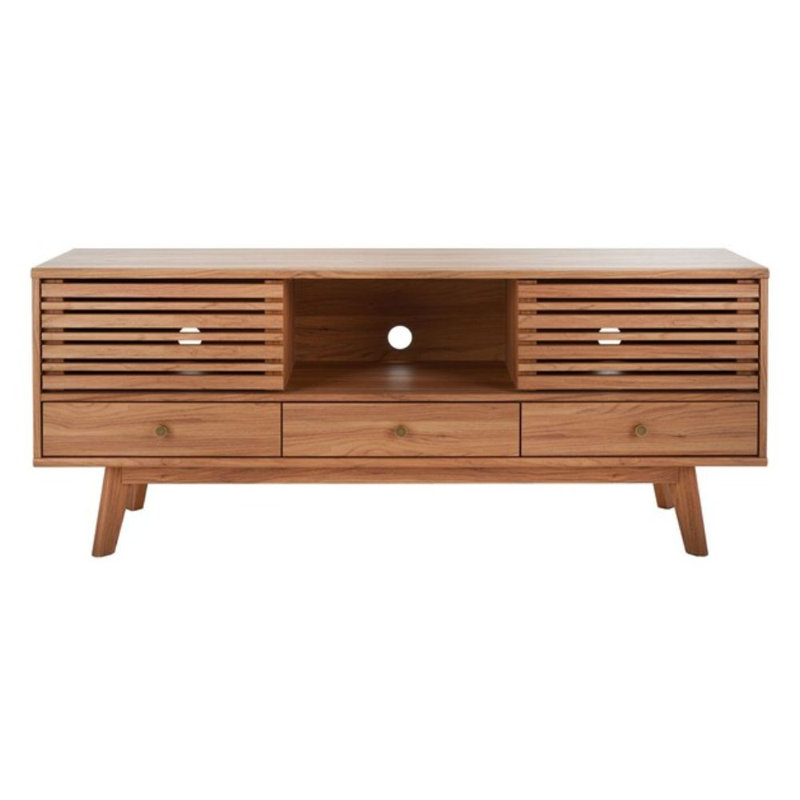 Topeka 3 Drawer 1 Shelf TV Stand, Oak