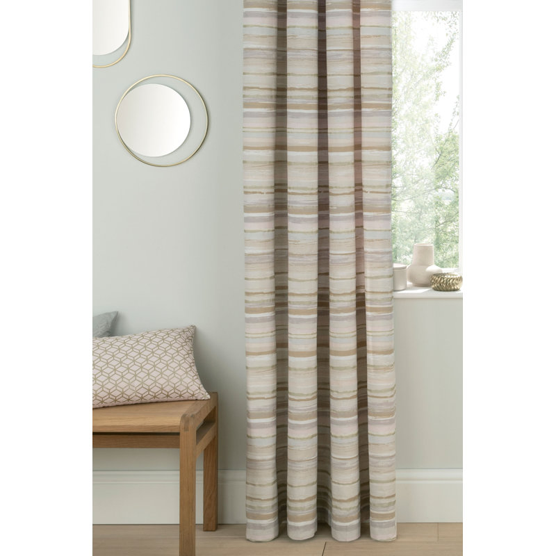 Serena Cotton Curtain Pair, Width 137 x Drop 168 cm, Blush Pink