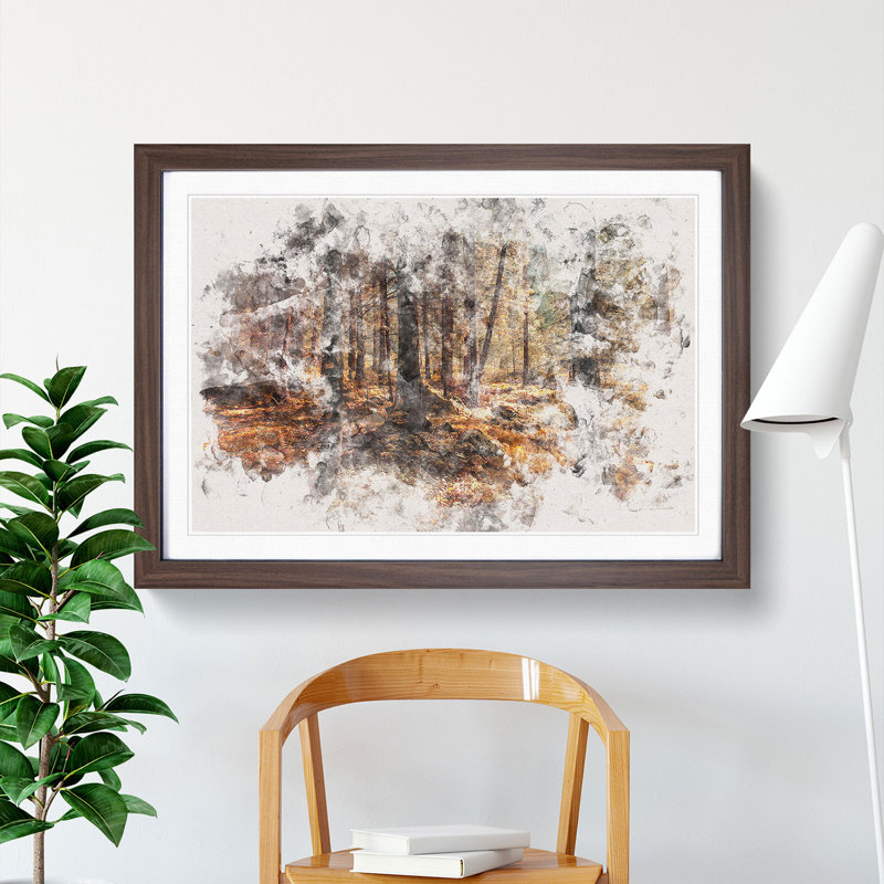 Within The Woods Watercolour Framed Print, 40cm H x 60cm W x 2cm D, Walnut Framed