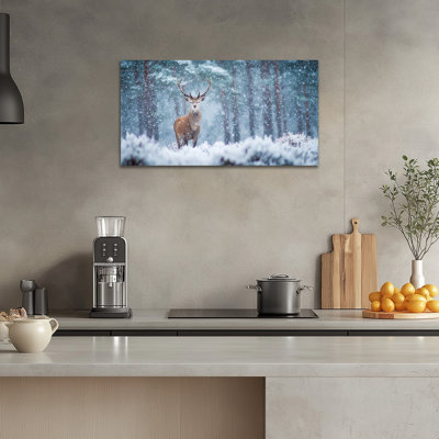 Grand art mural sur toile, paysage de forêt enneigée d'hiver, affiche de peinture de décoration murale de Noël, impression photo 28 x 40 po, 24 po x 32 po