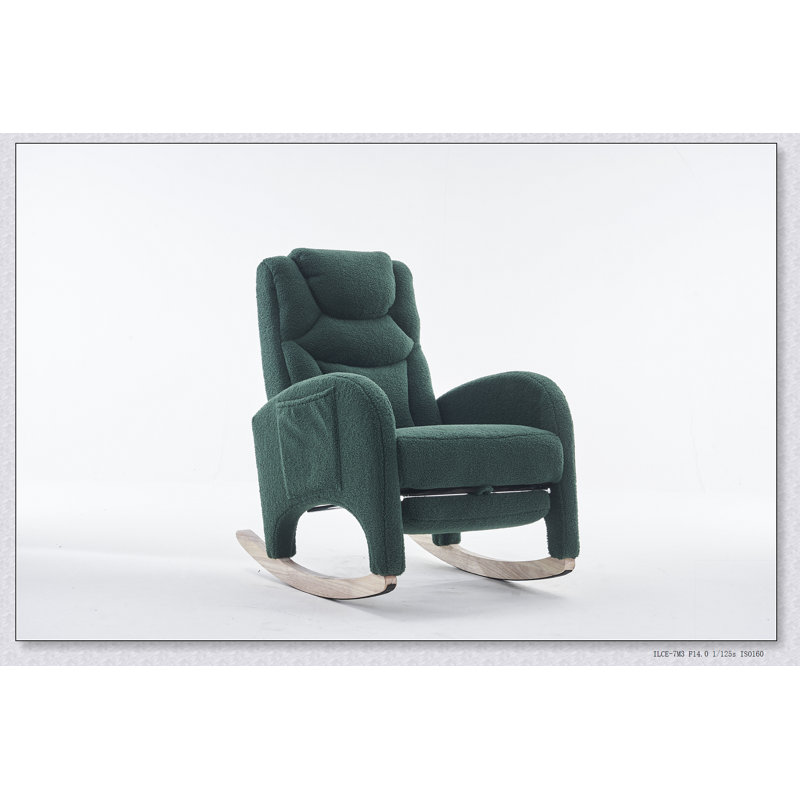Chaise berçante avec repose-pieds réglable Teddy , Vert