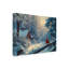 Art mural sur toile tendue - Art mural «Snowy Cabin with Cardinal» par Imagine It Images pour le salon, la chambre à coucher ou le bureau - 14 x 19