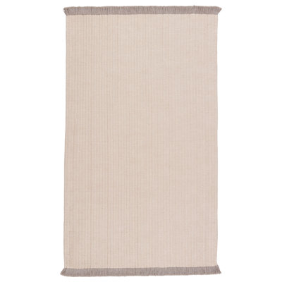 Tapis beige / gris uni / extérieur Drezden (2 pi 6 po x 8 pi)