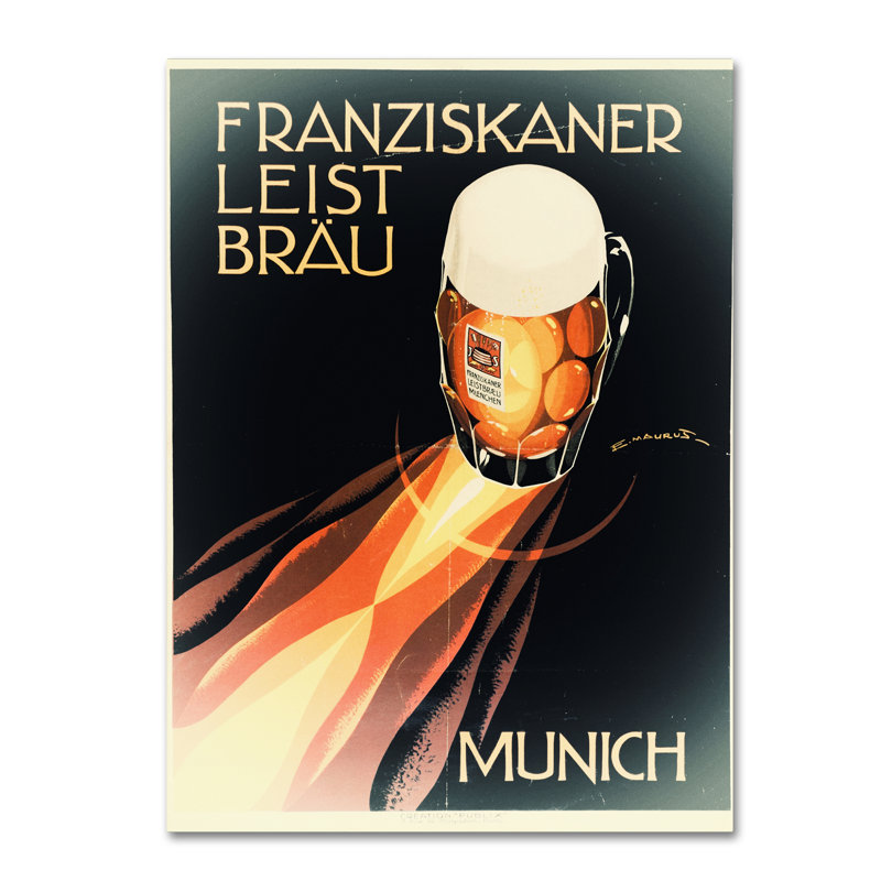 « bière munich », reproduction d’impression sur toile tendue, H 24 po x l 18 po