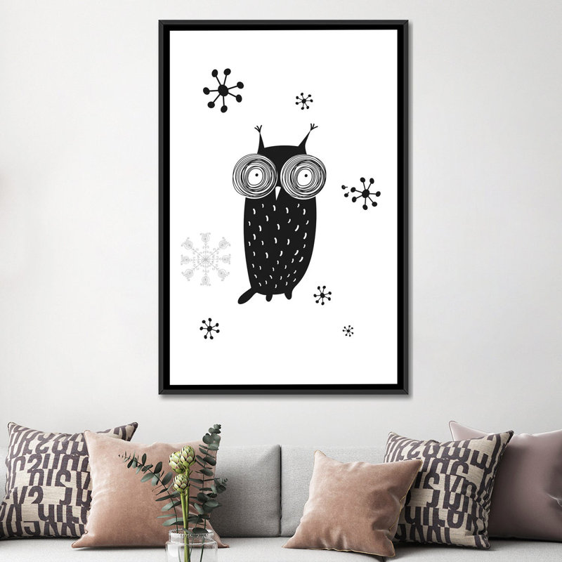 « hibou i », impression sur toile, H 18 po x l 12 po x P 1,5 po, Toile tendue, Pas de tapis