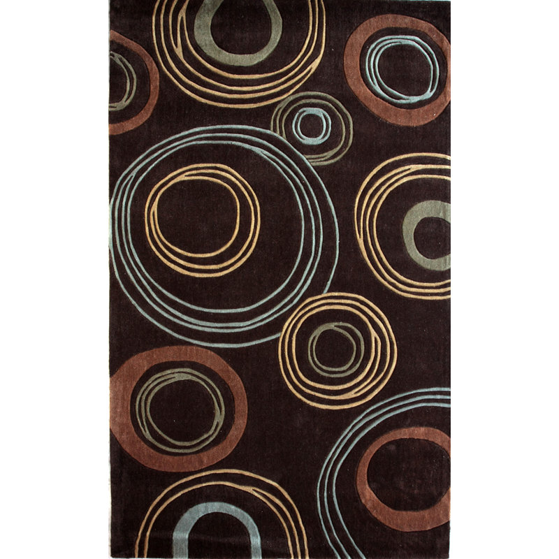 Tapis brun touffeté à la main Lakefield, Rectangle 7 pi 6 po x 9 pi 6 po