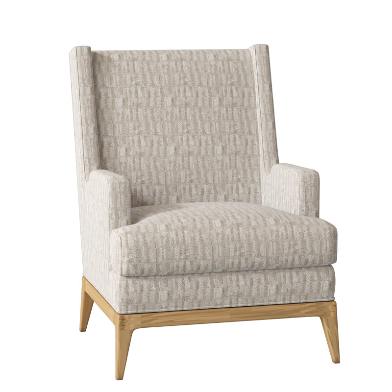 Cooper Upholstered Wingback Chair, White Caps Fog, Amber