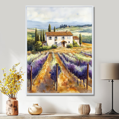 Tuscan Vineyard Villa I - Purple Countryside Framed Wall Art