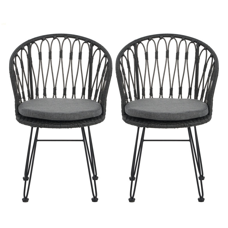 TAVON CHAIR,2PCS With 2 Cushions,Gray