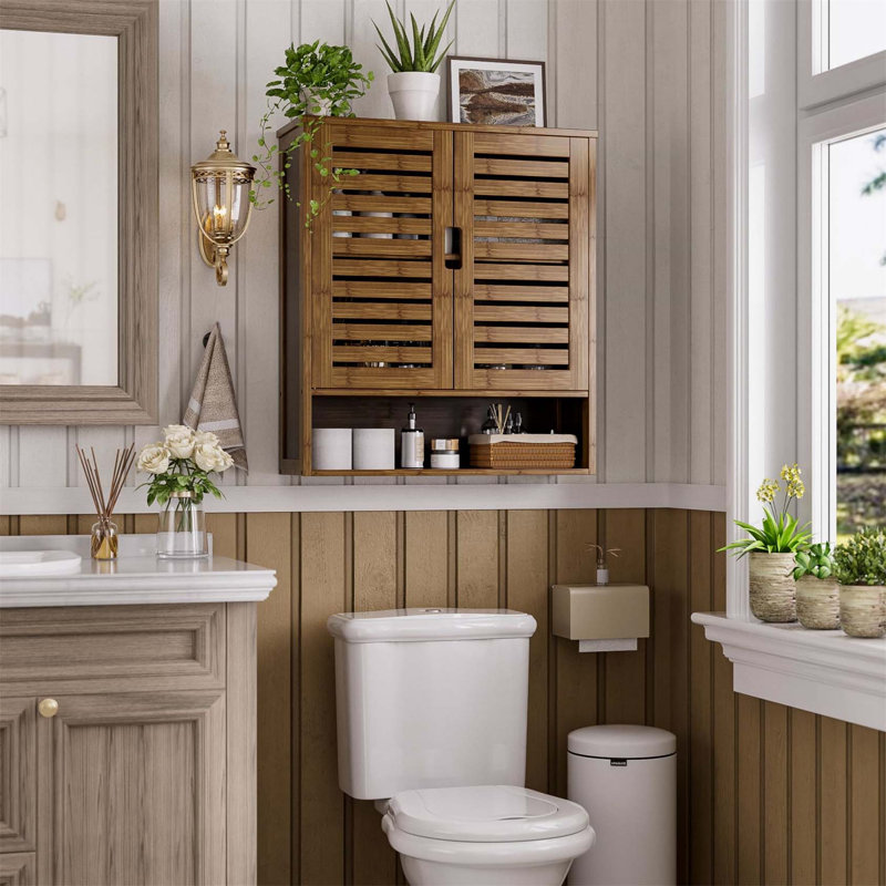 Aaleeyah Wall Mounted Required Bathroom Cabinet, Walnut