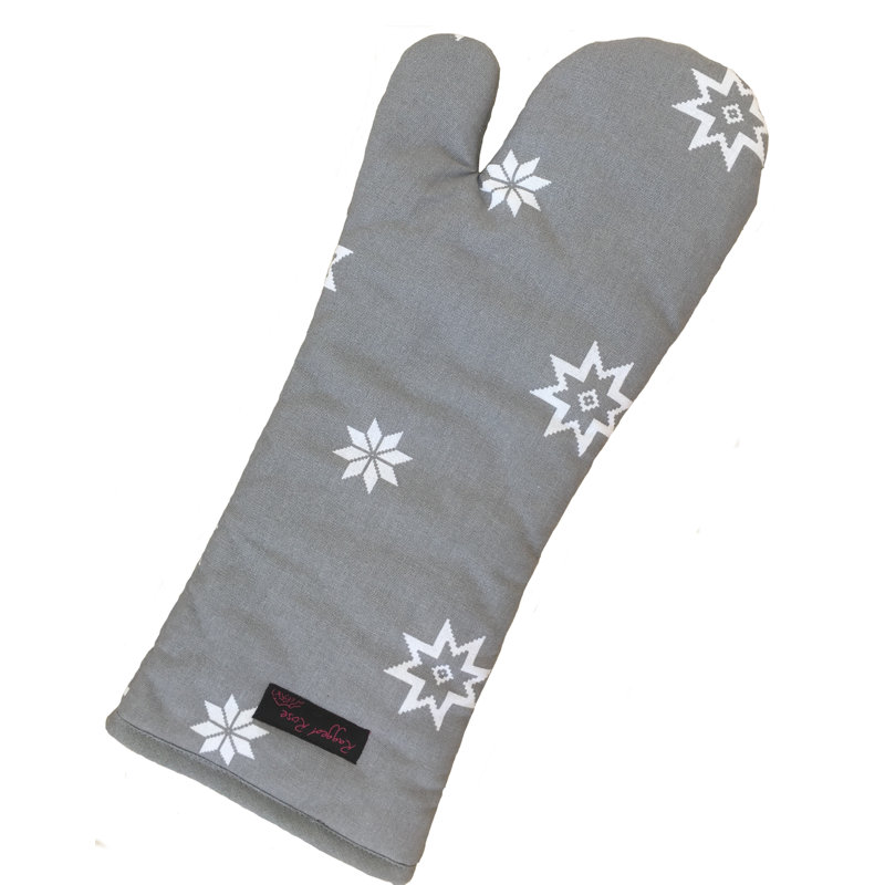 The Seasonal Aisle Lanesborough Cotton Oven Mitt, Silver Grey