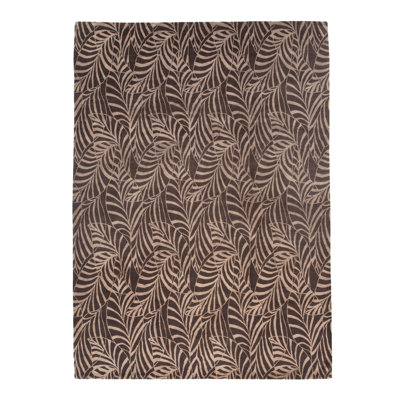 Brown Contemporary Wool Silk Blend Rug - 9' x 12'
