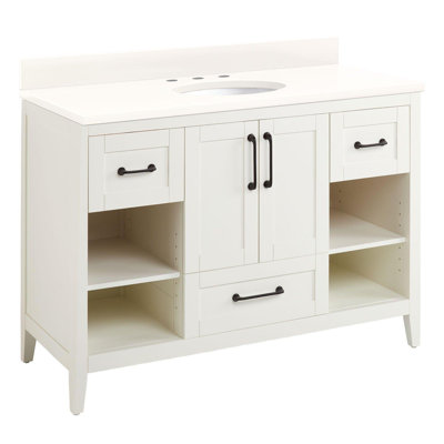 Ensemble de meuble-lavabo simple 48 po avec lavabo encastré ovale Burfield