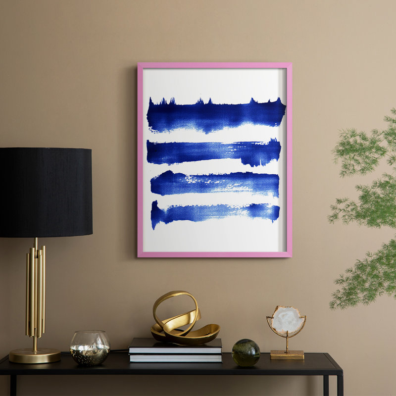 "Abstract", abstrait encadré, prêt à accrocher , H 29 po x l 23 po, Rose
