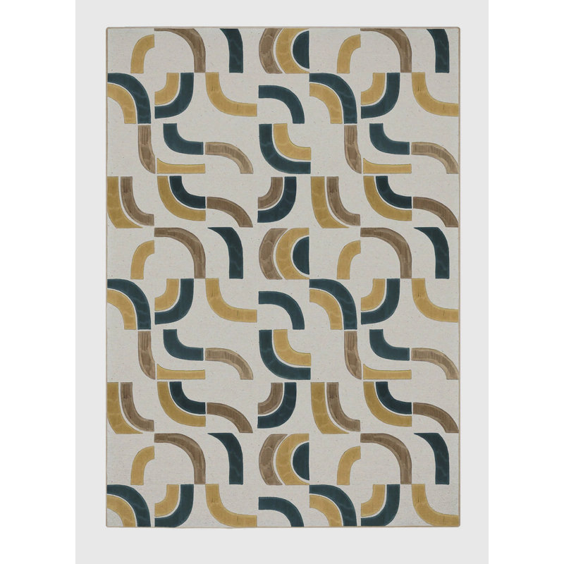 Erjan Washable Abstract Indoor Rug, Rectangle 7' x 10'