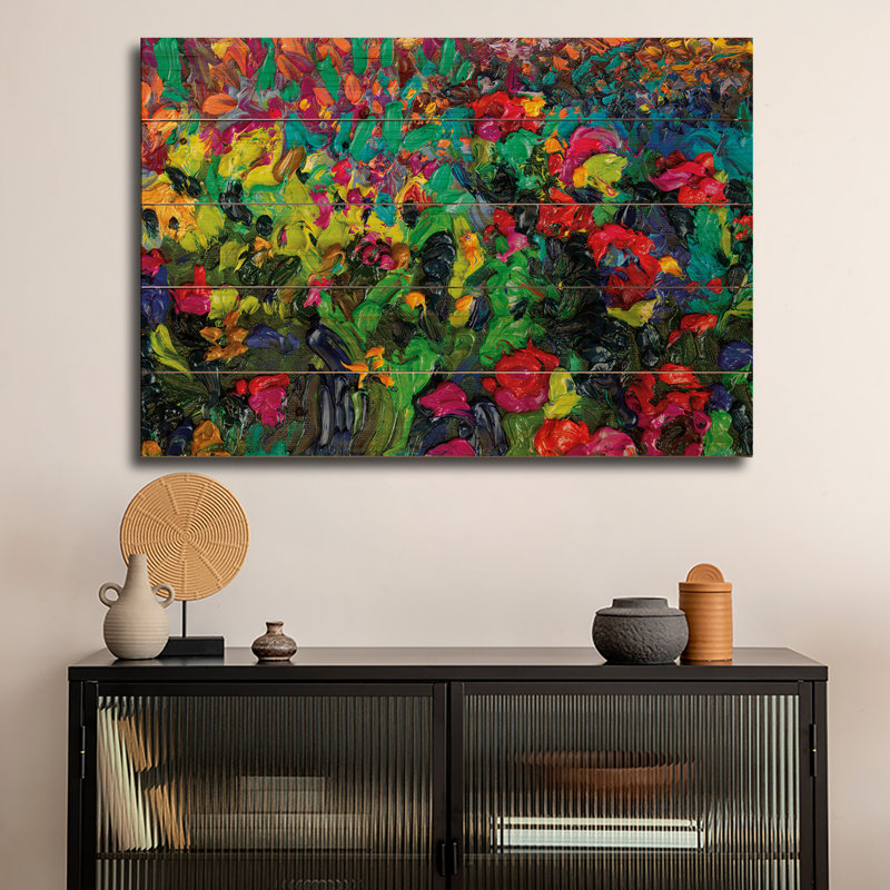 Impression sur bois en bois - DC 046 par Iris Scott Abstracts, H 26 po x l 40 po