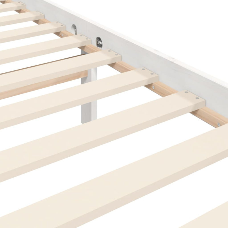 Bed Frame with Headboard, White, 200 x 200cm