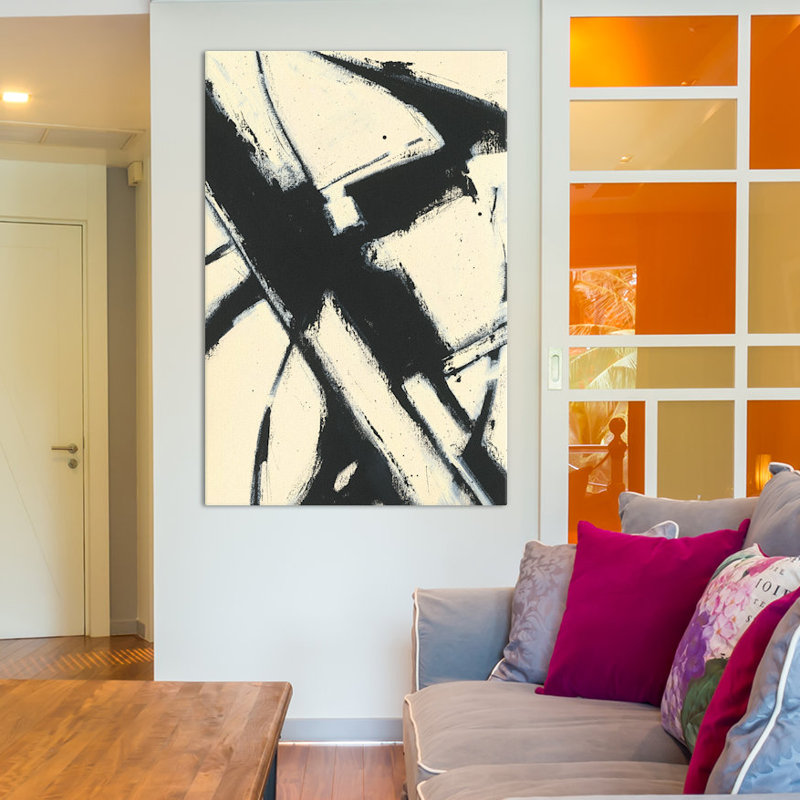 « expression abstract i », impression, Papier encadré noir, H 24 po x l 16 po x P 1 po