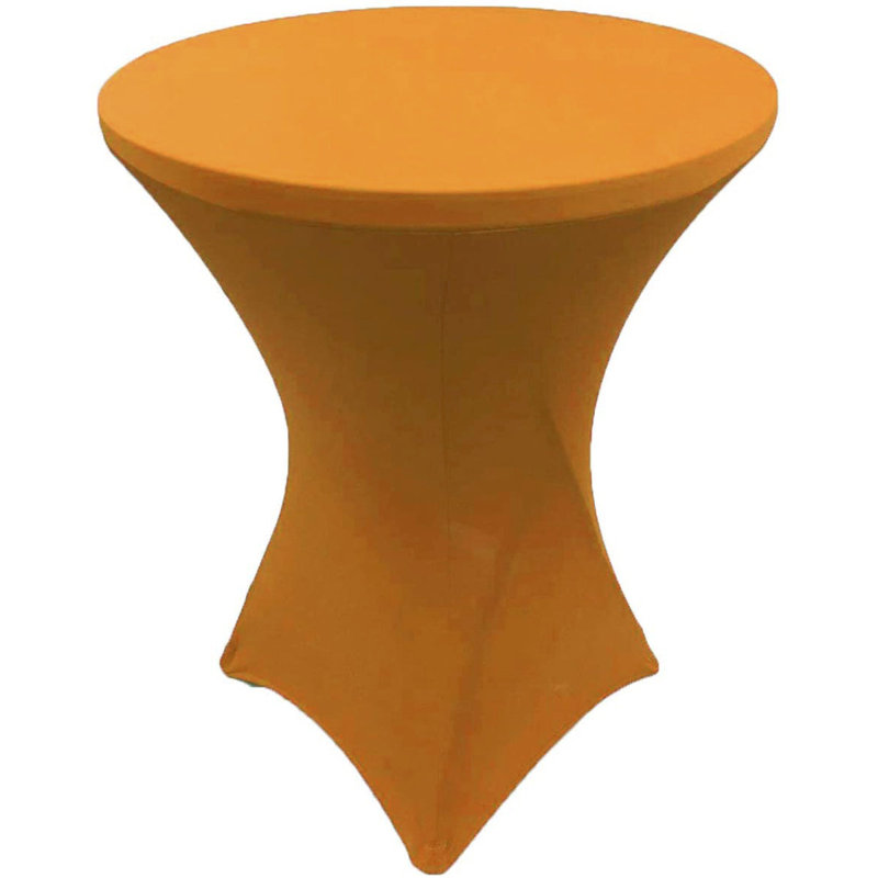 Cocktail Spandex Tablecloth Round Highboy Fitted Stretch Table Cover For Wedding Banquet Party, 36" L x 36" W, Gold