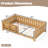 Twin Size Kids Floor Bed With Fence And Built-in Bookshelf,Twin Size Montessori Floor Bed With Slats And Safety Guardrail,Easy Assemble Montessori Beds for Kids, Light Natural-1949013743