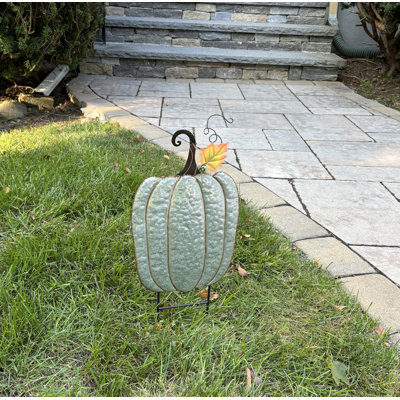 20" Metal Thanksgiving Pumpkin Yard Stake