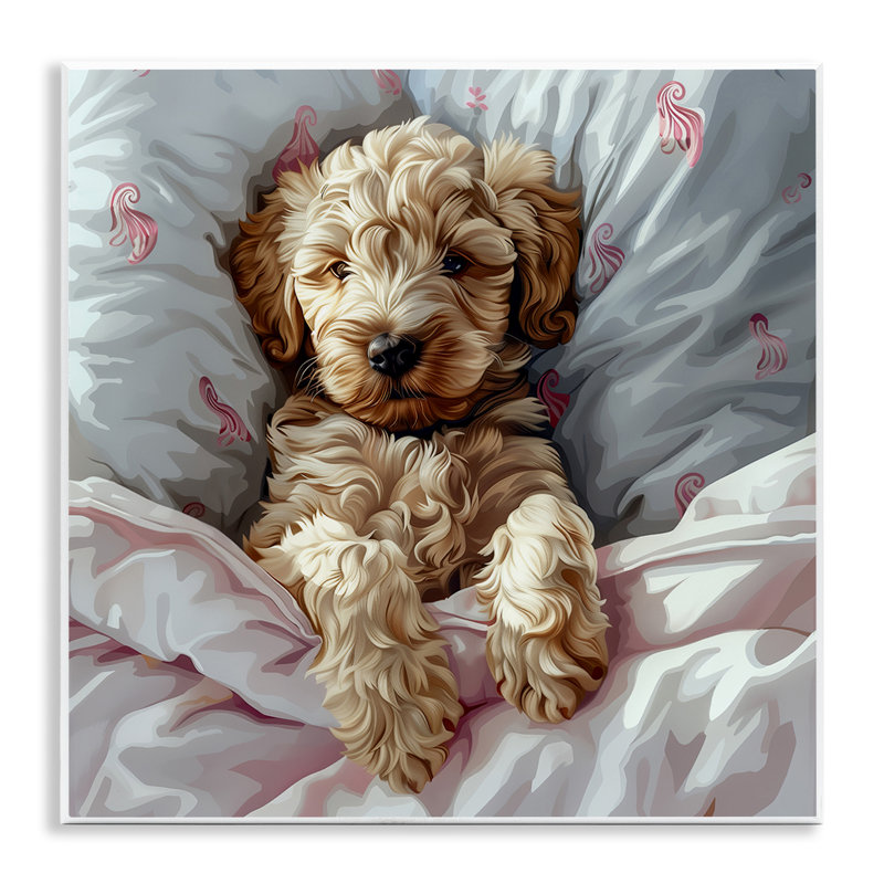  «Nap Time Cuddling Labradoodle», art mural par Jim Baldwin