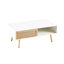 Table basse moderne tissée blanche avec pieds en bois massif pour porte de salon 41,18 ", pieds, fonctionnalité-251652465