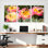 Ensemble de 3 tableaux sur toile tendue représentant des pivoines avec des abeilles et des papillons, pour la décoration du salon, de la chambre et de la maison.