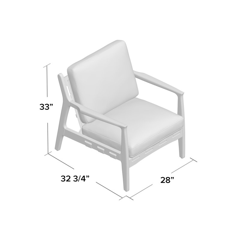 Silas Armchair, Brown Genuine Leather, Brown