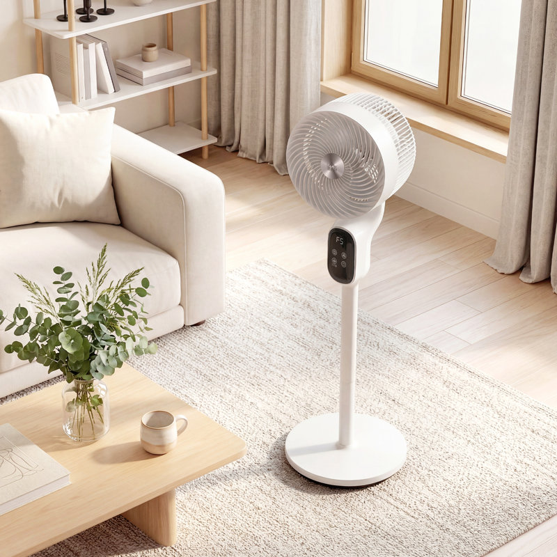 Air Circulator Fan, White/Black/Silver